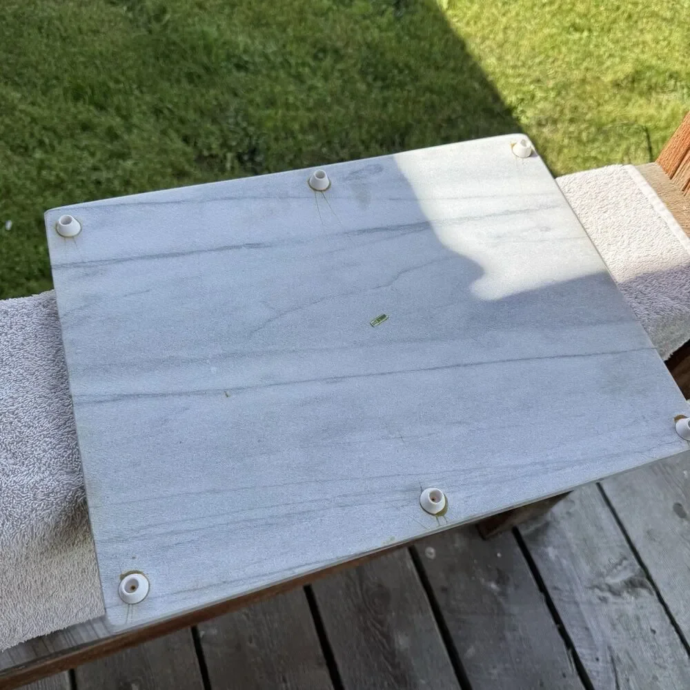 Marble Pastry Board w/ Non-Slip Rubber Feet, Gray, ~16.25”x12.5”x1.5”